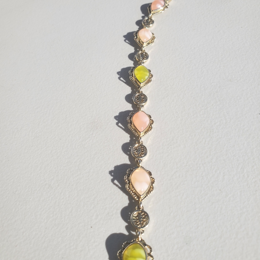 Vintage Liz Claborne Cabochon Goldtone Bracelet